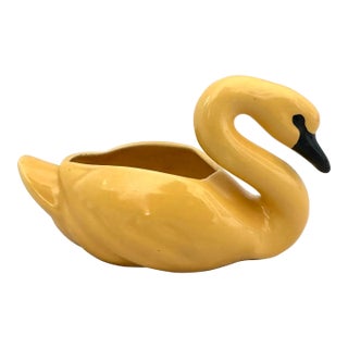 Vintage Bauer Yellow Swan Small Planter For Sale