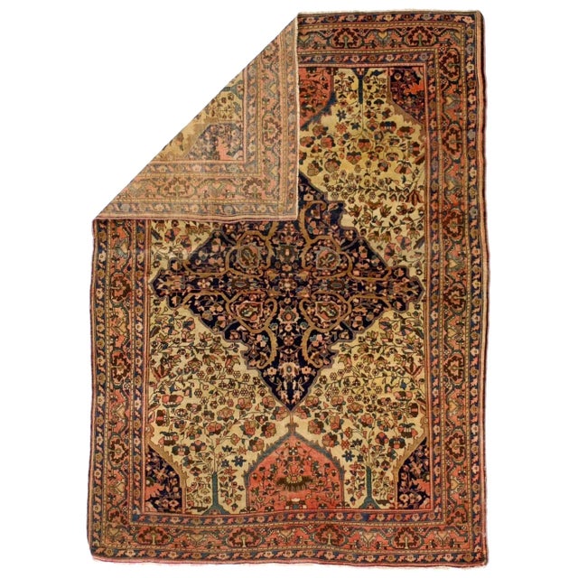Antique Persian Farahan Sarouk Rug 4'7" x 6’5". The scatter and room size pieces made in the Arak/Sultanabad area, between...