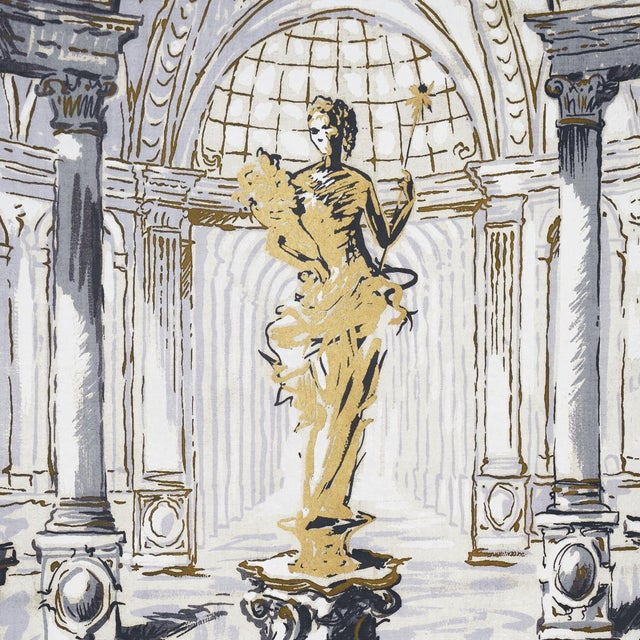 Schumacher SAMPLE - Schumacher x Backdrop Palazzo 4 Panel Set In Antique Blue For Sale - Image 4 of 7