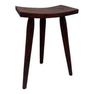 Late 20th Century Claro Walnut Stool in the Manner of George Nakashima For Sale