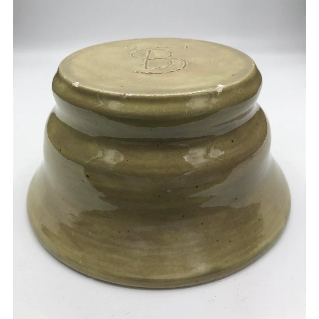 Camel Modern Speckled Signed Studio Pottery Bowl For Sale - Image 8 of 10