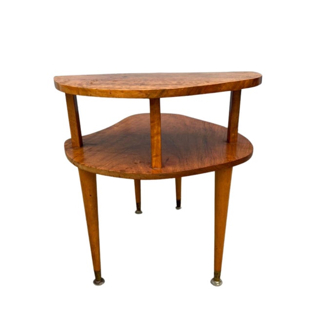 1970s MidCentury Walnut KidneyShaped TwoTiered Side Table Chairish