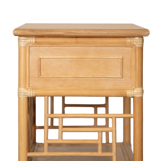 Tan Chippendale End Table, Natural For Sale - Image 8 of 11