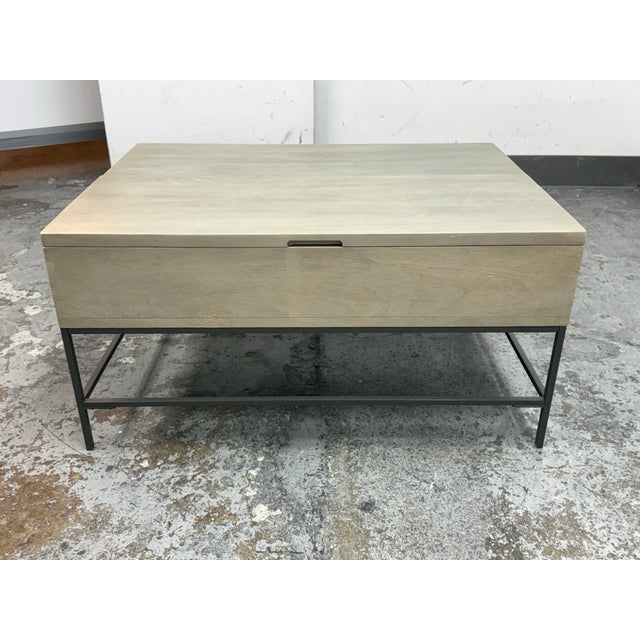 West Elm William Sonoma for West Elm Industrial Storage Pop-Up Coffee Table For Sale - Image 4 of 12