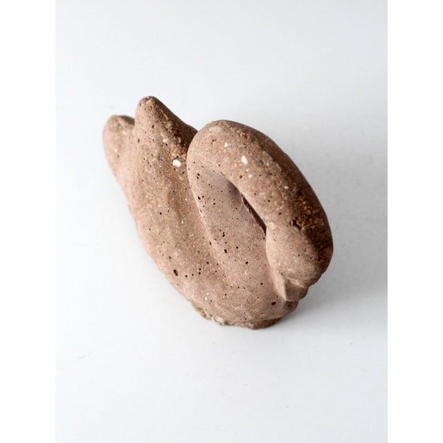 Ceramic Vintage Brutalist Cement Swan Sculpture For Sale - Image 7 of 11