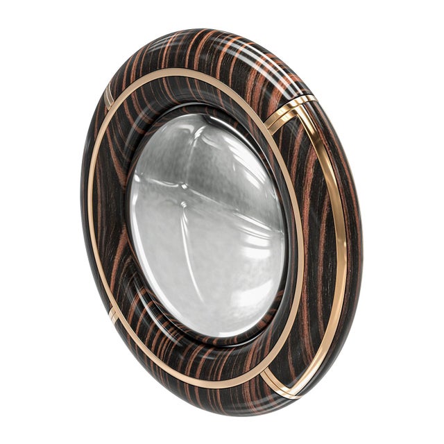 "Sparrow" Convex Wall Mirror with Bronze Details, Handmade Bizimyer Furniture. Unmatched. Unrivalled. Designed by Hasan...
