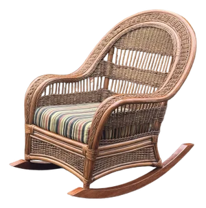 Bar Harbor Woven Wicker and Rattan Rocker