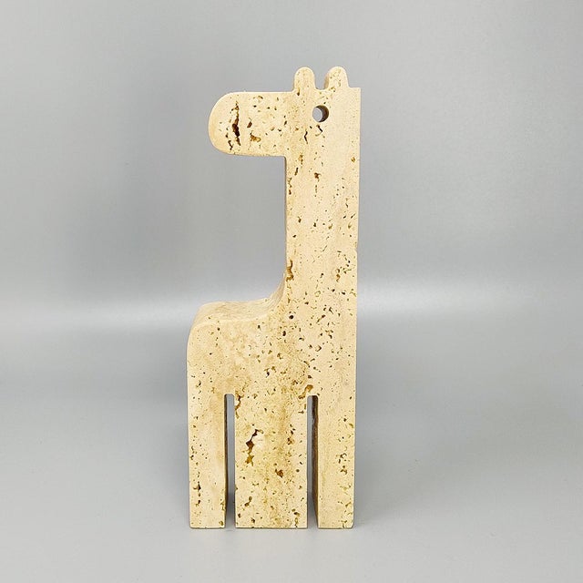 1970s original big travertine giraffe sculpture by enzo mari for f.lli mannelli. The item is in excellent condition. Made...