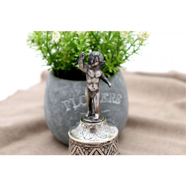 Chiseled Silver Table Bell For Sale - Image 5 of 7