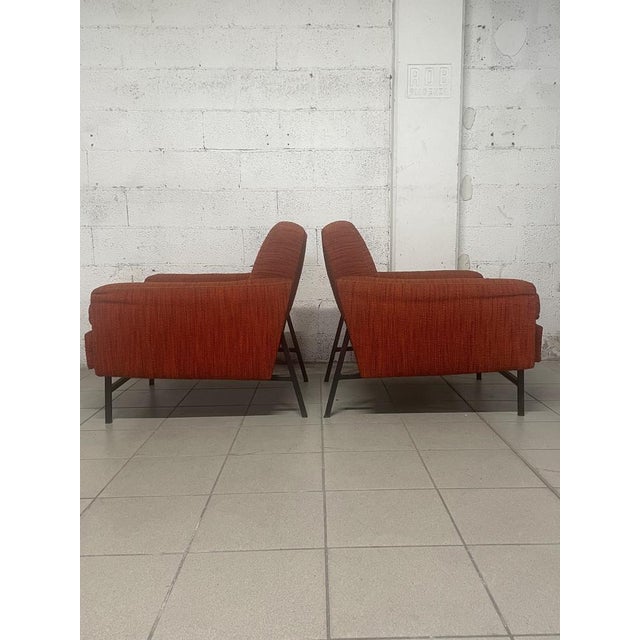 Metal Set of Iron and Fabric Armchairs, 1960s For Sale - Image 7 of 18
