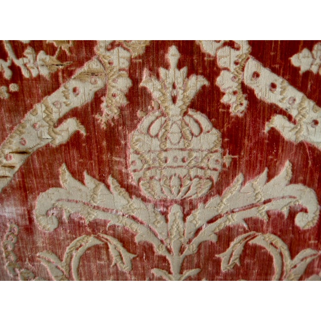Venetian Silk Cut Velvet Panel Wall Tapestry 17 Century For Sale - Image 9 of 11
