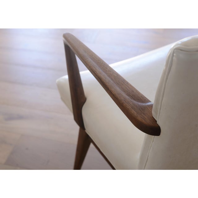 Brown MCM Jens Risom Model C-108 Walnut Armchair For Sale - Image 8 of 16