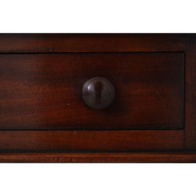 English Antique 2 Drawer Mahogany Leather Top Writing Desk For Sale - Image 11 of 17
