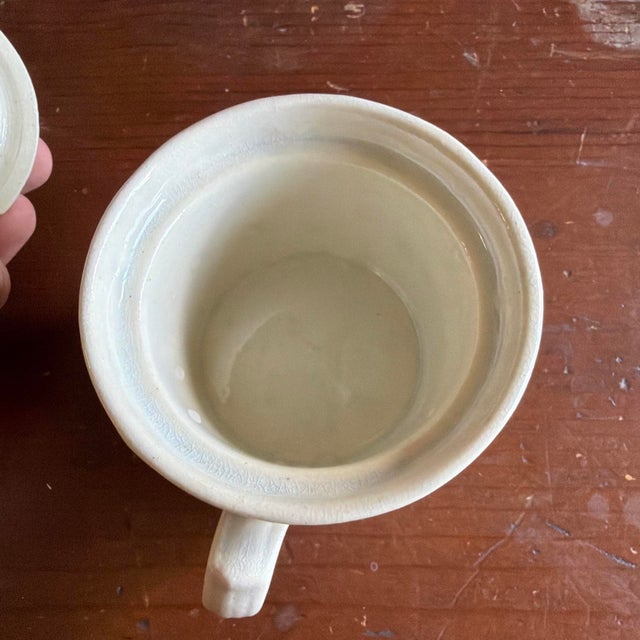 Ceramic Antique Early 19th C. English Pearlware Fluted Lidded Mustard Pot C. 1800 For Sale - Image 7 of 18