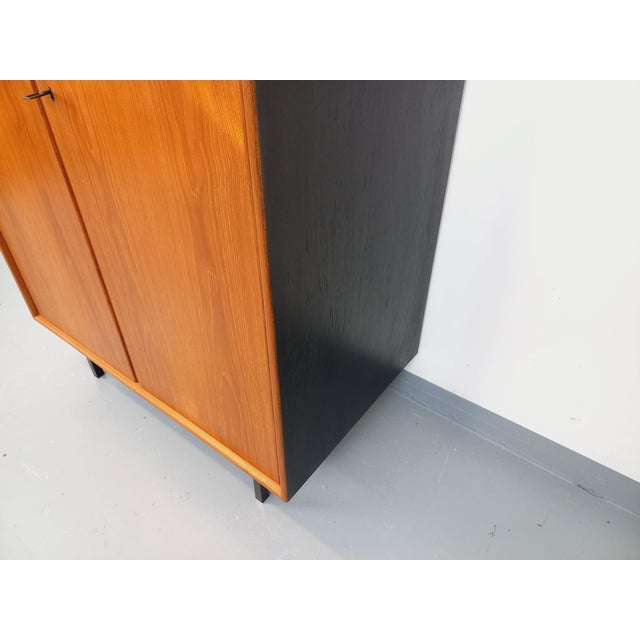 Wood Vintage Scandinavian Teak and Metal Wardrobe, 1960s For Sale - Image 7 of 15