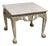 Schnadig Fine Furniture French Provincial Carved Wood + Marble Side Table For Sale