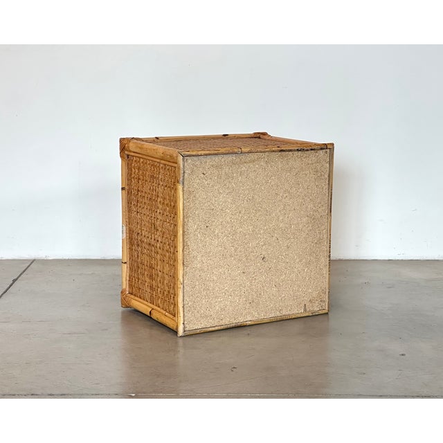 Mid-Century Modern Wicker and Bamboo Planter, 1970s For Sale - Image 3 of 8