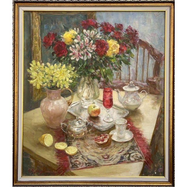*** ABOUT THIS PAINTING *** * TITLE: "Still life with a red glass" * ARTISTS: Mikhailichenko Sergey Viktorovich * SIZE:...
