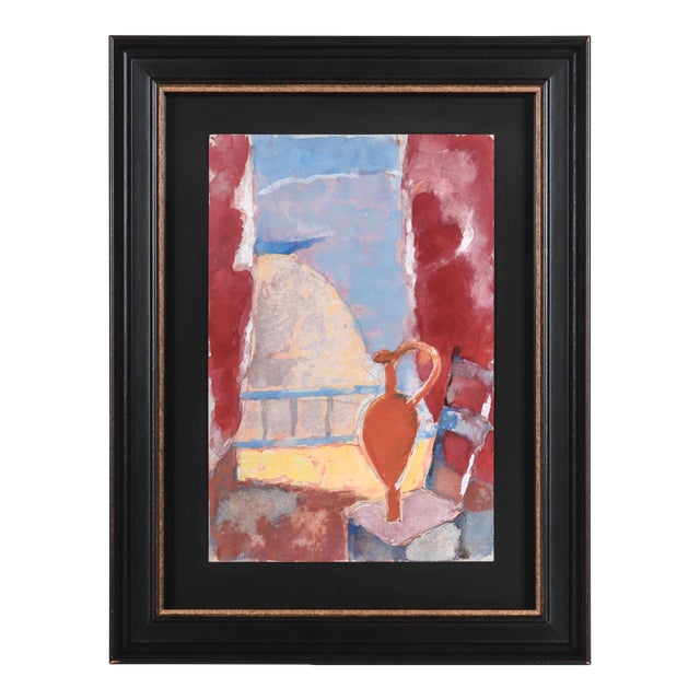 Abstracted Still Life & Window Scene 2006 Gouache For Sale