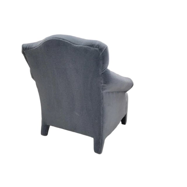 Mid 20th Century Vintage Postmodern Donghia Luciano Lounge Chair & Ottoman Newly Reupholstered in Mohair For Sale - Image 5 of 8