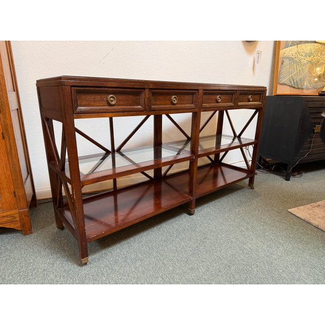 French Provincial Sunrise Home Provencal Console Table For Sale - Image 3 of 12