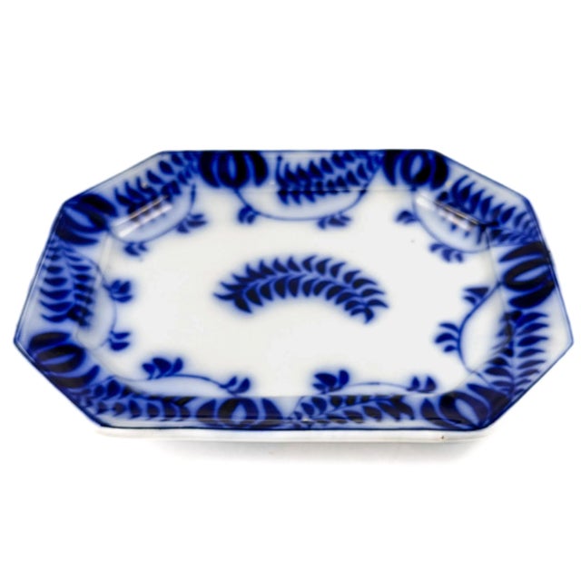 This rare flow blue platter dates to 1830’s. England and is in exceptional condition for its age. The unique floral...