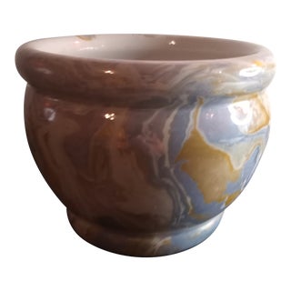 Multicolor Glazed Bowl Planter For Sale