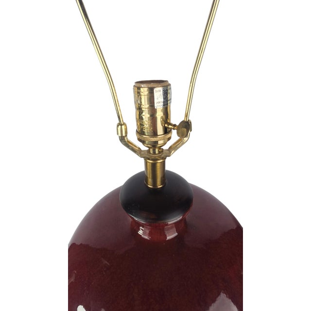 2010s Frederick Cooper Monumental Sang De Boeuf Ceramic Table Lamp For Sale - Image 5 of 11