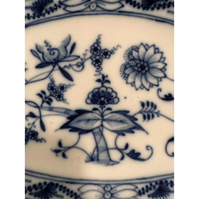 Early 20th Century Antique Early 20th Century Meissen Teichert Blue Onion Bowl For Sale - Image 5 of 8