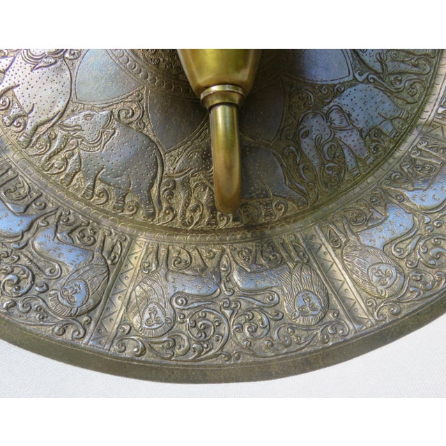 African Style Brass Lion and Elephant Wall Light with Clip on Shade, 1960s For Sale - Image 16 of 18