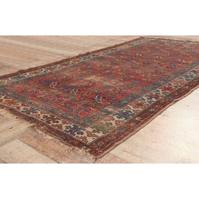 Red Late 19th Century Persian Kurd Rug, 04'01 X 06'10 For Sale - Image 8 of 10