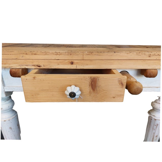 Vintage Country Table in Wood, 1950s For Sale - Image 3 of 5