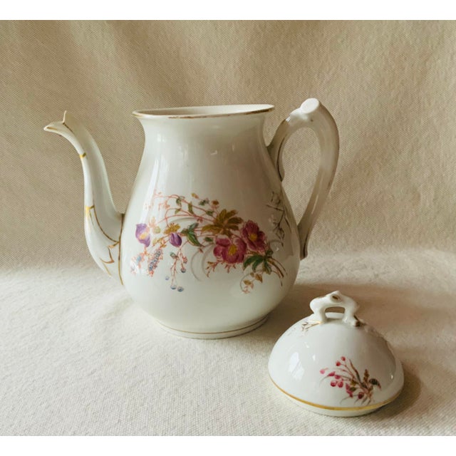Ceramic Antique French Limoges Coffee Pot - Mid-19th Century For Sale - Image 7 of 9