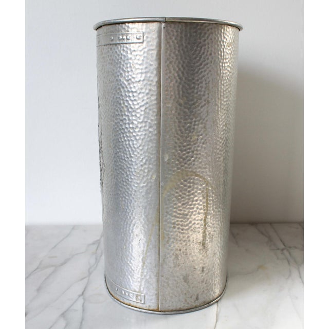 Vintage Reynolds Hammered Aluminum Waste Basket For Sale - Image 4 of 10