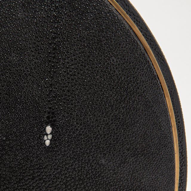 Metal Shagreen Vase With Brass Details by R&y Augousti For Sale - Image 7 of 9