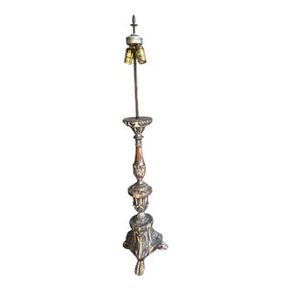 Late 18th Century Altar Pricket Stick Table Lamp For Sale