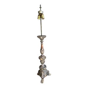 Late 18th Century Altar Pricket Stick Wood Lamp