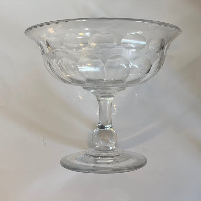 Antique 19th Century American Cut Glass Footed Centerpiece Compote or Fruit Bowl For Sale - Image 11 of 16