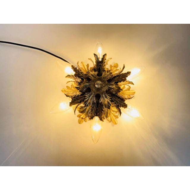 Florentine Flower Shape Flushmount Attributed to Banci Firenze, 1950s For Sale - Image 9 of 10