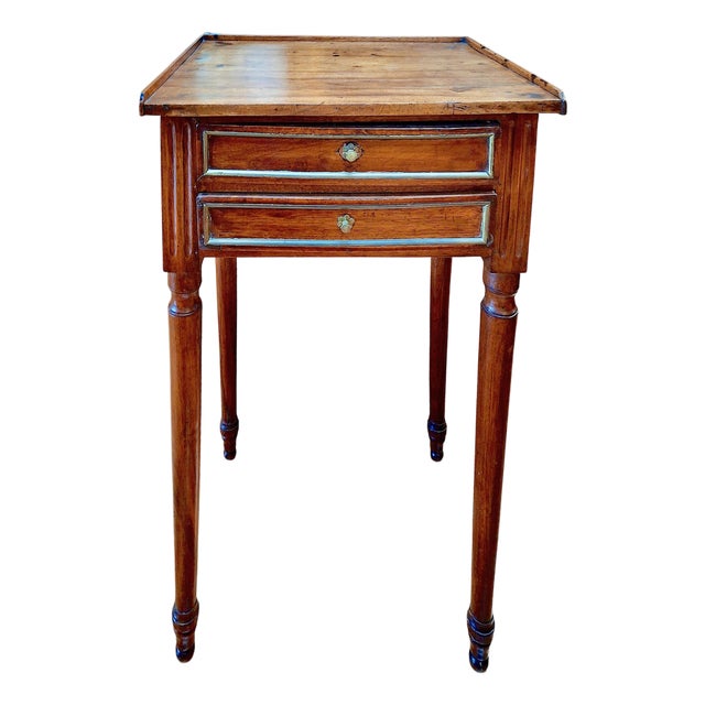 An Antique Louis XVI-style, Two-Drawer Bedside Table For Sale