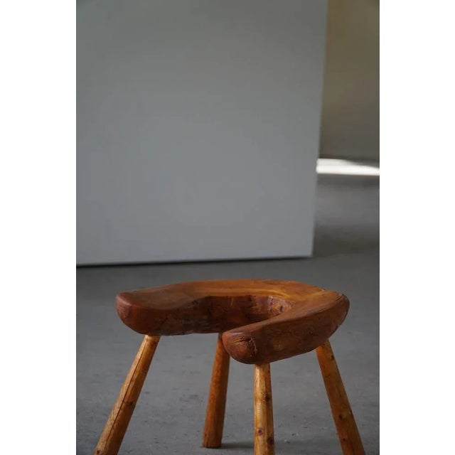 1950s Swedish Pine Wabi Sabi Stool in Pine, 1950s For Sale - Image 5 of 11