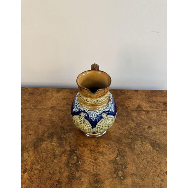 Ceramic Doulton Lambeth Queen Victoria Jubilee Jug, 1890s For Sale - Image 7 of 8