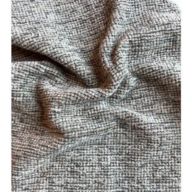Ast Fabrics Luxurious Woven Chenille Fabric in Grey and Cream. Lot of 26 Yards For Sale - Image 4 of 5