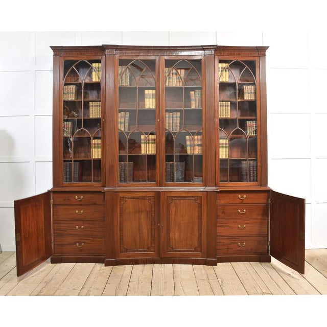 Regency Mahogany Library Bookcase For Sale - Image 6 of 18