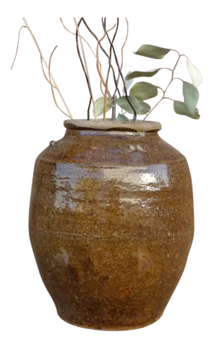 Antique Golden Brown Burmese Martaban Jar