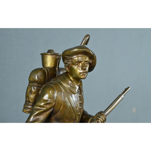 The Alpine Hunter in Bronze by E. Carlier, Late 19th Century For Sale - Image 6 of 18