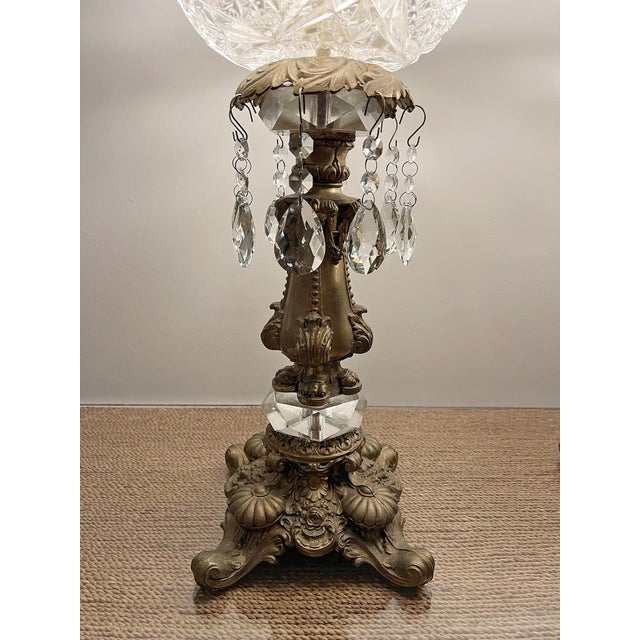 Mid 20th Century Mid-20th Century Hollywood Regency Crystal Globe Table Lamps - a Pair For Sale - Image 5 of 11