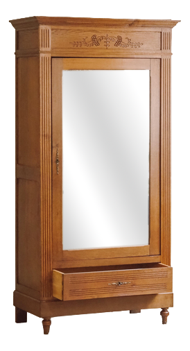 Antique Louis XVI Style Oak Mirrored Cabinet, 1900s