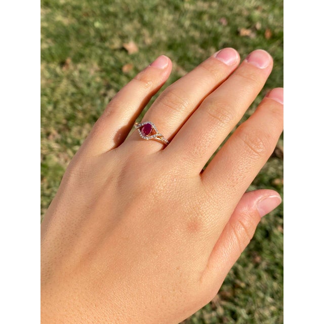 The 184th Avenue: Oval Natural Ruby and Diamond Ring in Rose Gold For Sale - Image 11 of 11