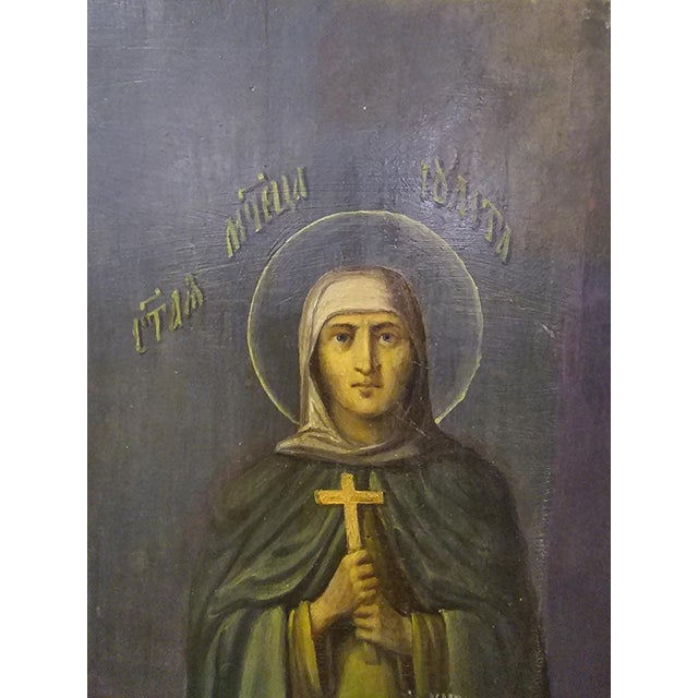 Mid 19th Century 19th Century Orthodox Icon Martyr Iolita and Kirill, 1860 For Sale - Image 5 of 14